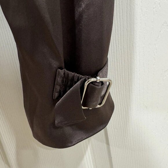 Babaton Pants Womens 2 High Rise Refined Cargo‎ Satin Coffee Brown - Picture 12 of 12